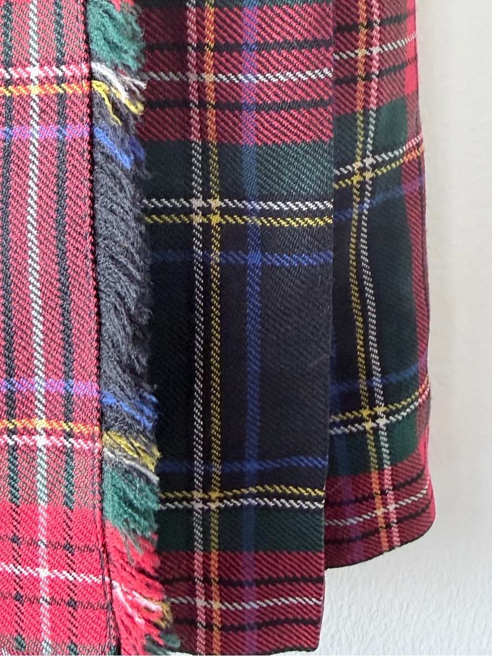 Vintage Tartan A-Line Skirt in Red and Green